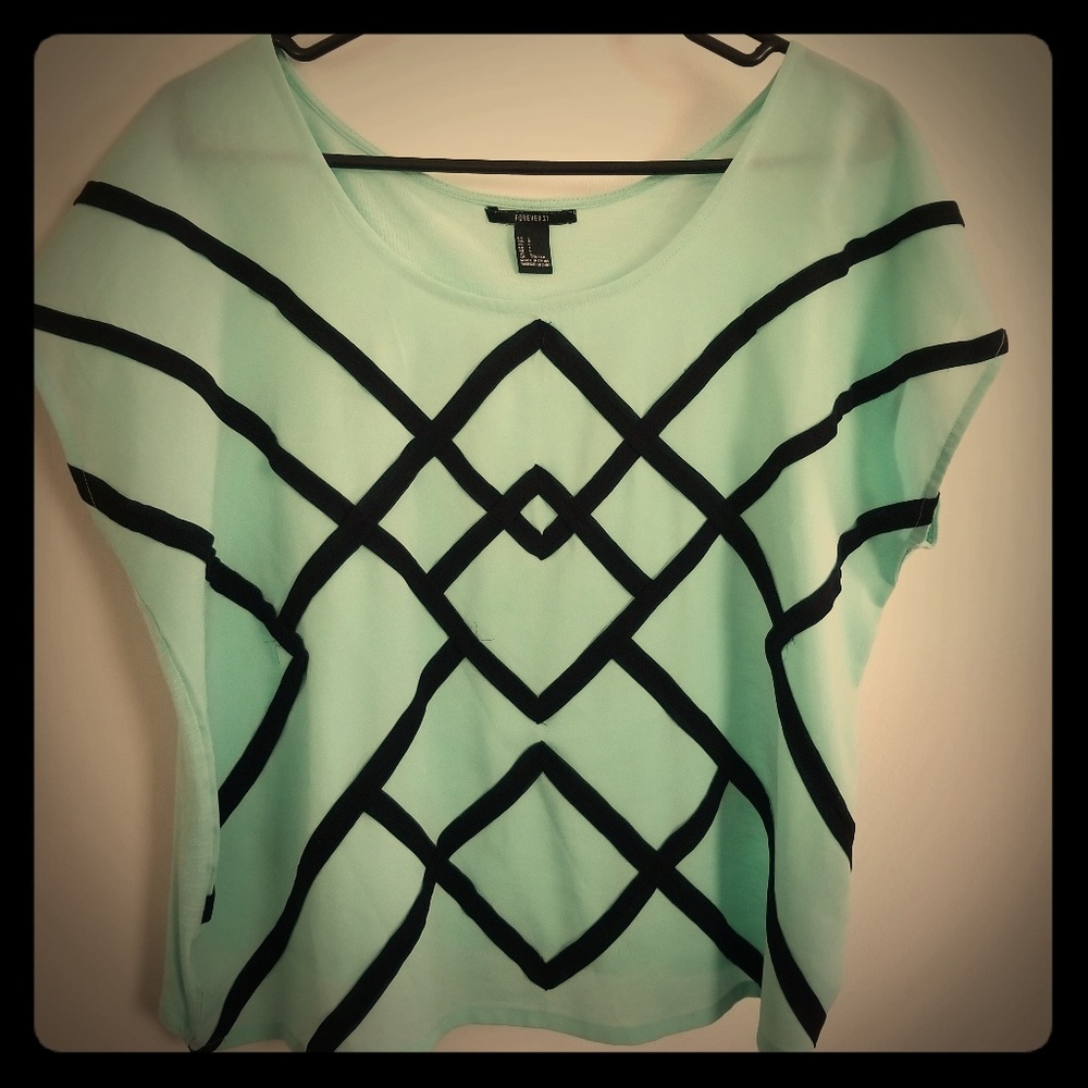 Blue patterned blouse